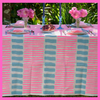 Turkish Stripe Handprinted Tablecloth - Green & Pink
