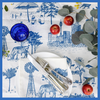 Blue Bush & the Big Smoke Handprinted Linen Tablecloth