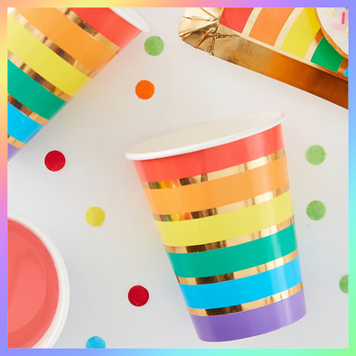 Ginger Ray Rainbow Cups 8 Pack