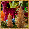 Christmas Trees, Gold Glitter Acrylic Set of 2