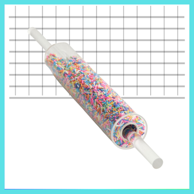 Rainbow Sprinkle Filled Clear Acrylic Rolling Pin