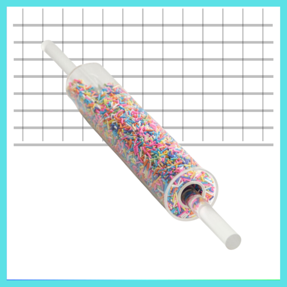 Rainbow Sprinkle Filled Clear Acrylic Rolling Pin