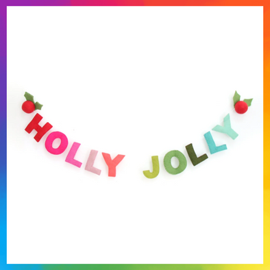 Handmade Felt Garland - Holly Jolly