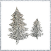 Christmas Trees, Silver Glitter Acrylic Set of 2