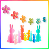 Handmade Felt Garland - Rainbow Daisy