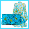 Tropicana Sequin Flower Clutch Bag - Turquoise