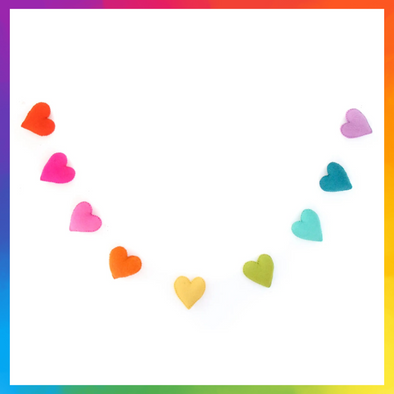 Handmade Felt Garland - String of Hearts