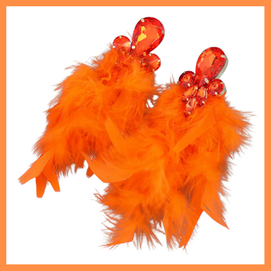 A Flock of Feathers Earrings - Orange