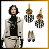Dainty Hoops - Black Zig Zag