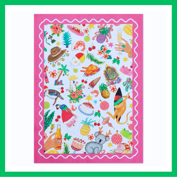 The Great Aussie Dry Off Christmas Tea Towel