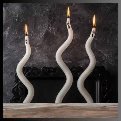 Hand Poured Dinner Candles - White Set of 2