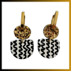 Dainty Hoops - Black Zig Zag