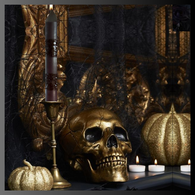 Black on Black Glitter Dinner Candle - Set of 2