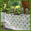 Green Palms Handprinted Linen Tablecloth 350cm