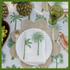 Green Palms Handprinted Linen Tablecloth 350cm