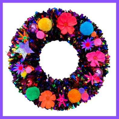 Over the Rainbow Handmade Tinsel Wreath