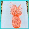 Neon Orange Pineapple Handprinted Napkins