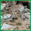 Green Palms Handprinted Linen Tablecloth