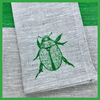 Green Beetle Handprinted Napkins