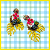 Tropical Flora Earrings - Yellow
