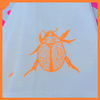 Neon Orange Beetle Handprinted Napkins