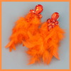 A Flock of Feathers Earrings - Orange