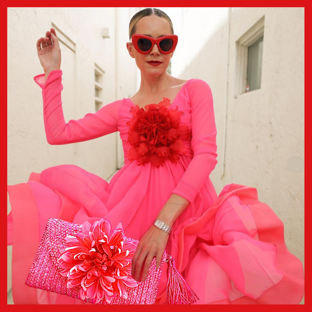 Red 2025 straw clutch