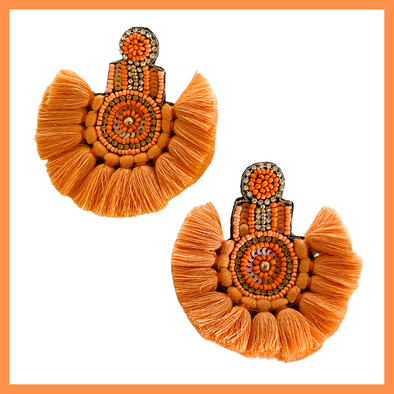 Grecian Goddess Earrings - Orange