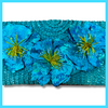 Tropicana Sequin Flower Clutch Bag - Turquoise