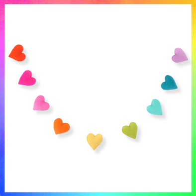 Handmade Felt Garland - String of Hearts