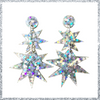 Silver Star Glitter Stars Earrings
