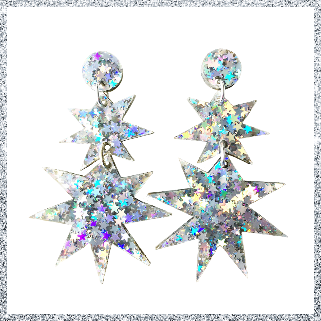 Sparkly discount star earrings