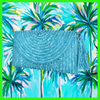 Tropicana Straw Clutch Bag - Turquoise