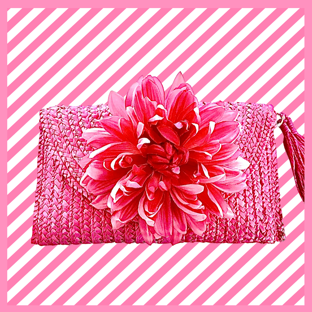 Red straw 2025 clutch bag