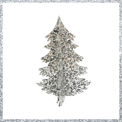 Christmas Tree, Large Silver Glitter Acrylic