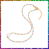 Rainbow Glass Bead Necklace
