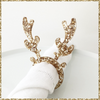 Christmas Reindeer Gold Napkin Rings - 4 Pack