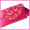 Fairy Floss Embellished Straw Clutch Bag